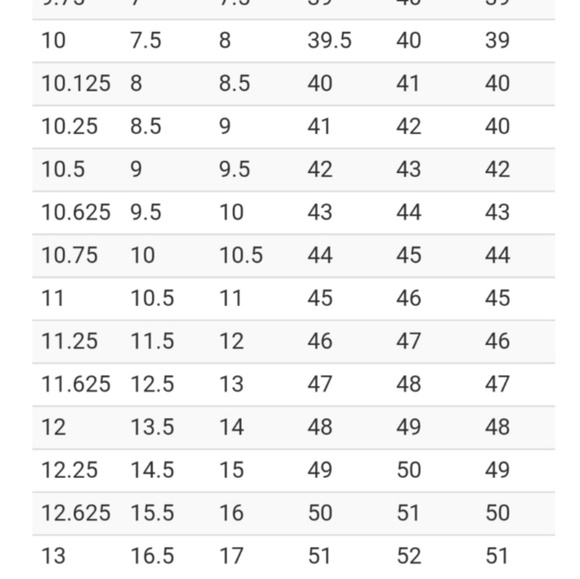 MENS SIZING CHART - Picture 7 of 8
